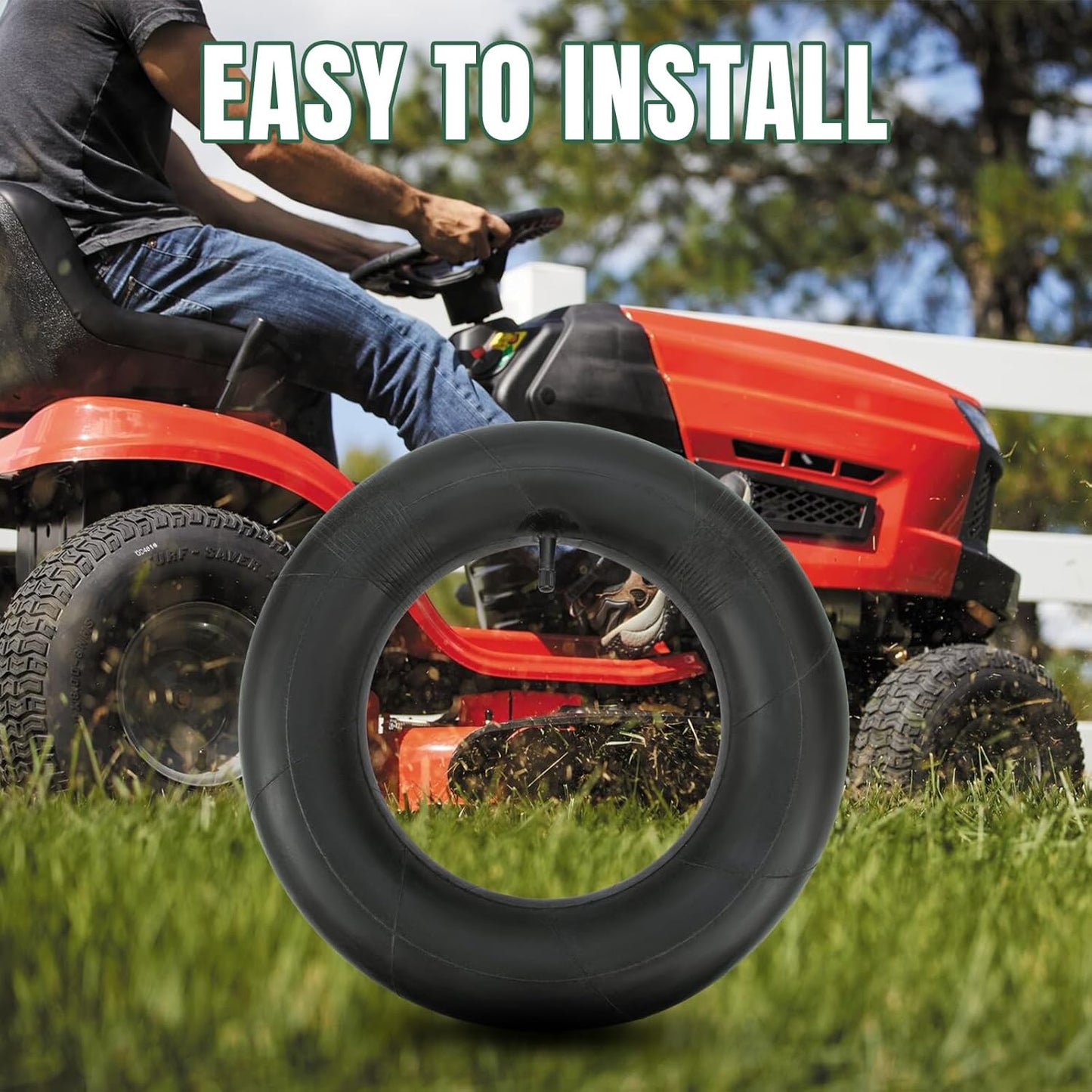16x6.50-8 Inner Tube 16x7.50-8 Heavy Duty Replacement Tire Tubes with Straight Valve Stem for Mowers, Golf Cart, Tractor, Garden Trailer - 2 Pack