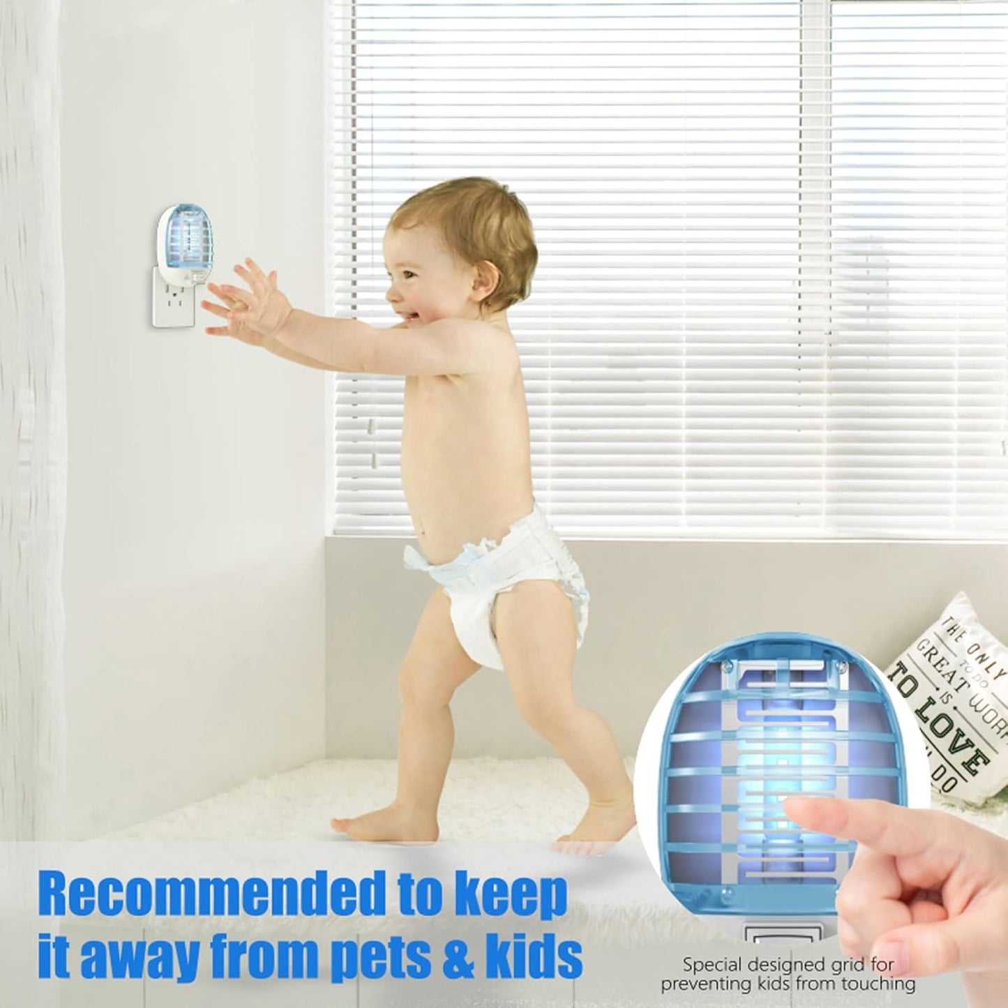 6 Pack Bug Zapper Indoor, Electronic Mosquitoes Killer Zapper with Blue Lights for Living Room, Baby Room, Kitchen, Bedroom(1)