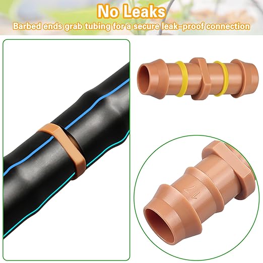 32 Pieces Drip Irrigation Fittings Kit: 1/2 Inch Drip Irrigation Tubing Set Includes 8 Couplings 8 Tees 6 Elbows 6 Plugs 2 Crosses 2 Valves for Sprinkler Systems