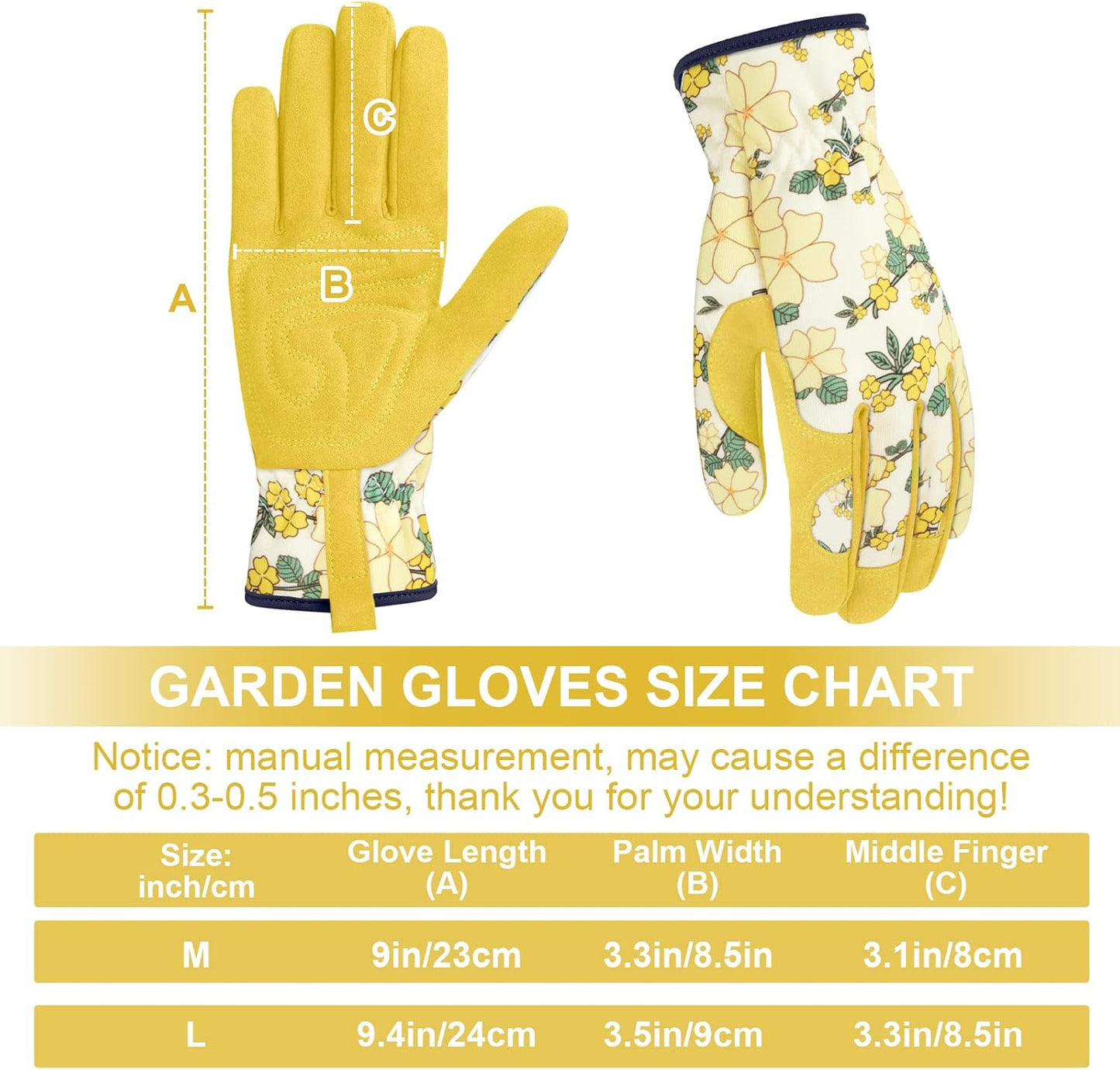 Womens Gardening Weeding Working Gloves, Leather Garden Glove for Women Thorn Proof No Stab for Digging, Planting,Pruning