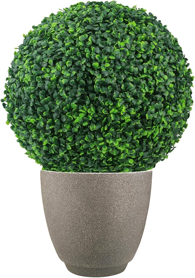 Sunnyglade 2 PCS 7 inch 4 Layers Artificial Plant Topiary Ball Faux Boxwood Decorative Balls for Backyard, Balcony,Garden, Wedding and Home Décor (7 inch)