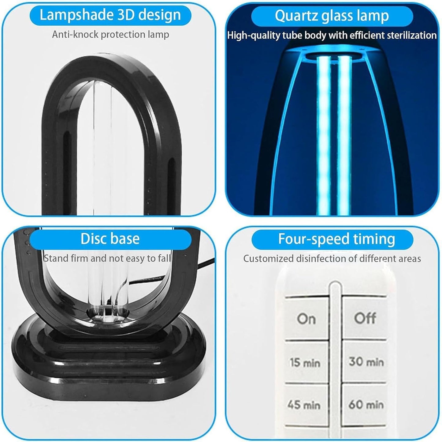 2025 New UV Light - Uv Lamp for Bedbugs, Uv Bed Bugs, UV Lamp with 4- Speed Timing and Remote Control (Black)