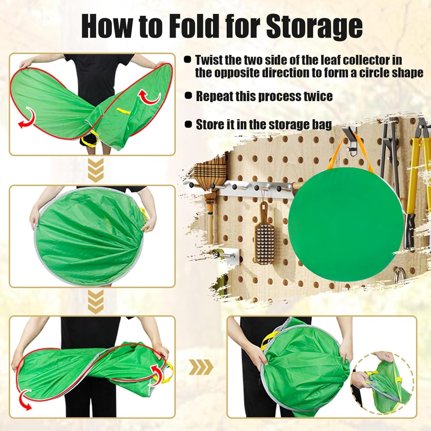 UQM Leaf Collector,Extra Large Portable Pop Up Leaf Bags, Foldable Leaf Pick Up Tools, Reusable Yard Garden Bags for Leaves Lawn Trash