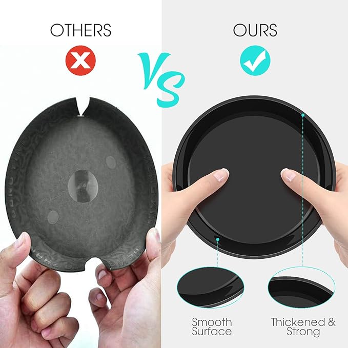 6 Pack Plant Saucer 4 6 8 10 12 14 16 18 20 22 Inch Plastic Plant Tray, Sturdy and Durable Flower Pot Container Accessories Plant Pot Saucers for Indoor and Outdoor (14 Inch, Black)