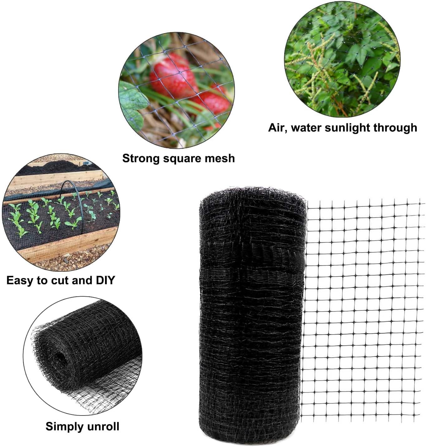 KLEWEE Bird Netting, 13 x 50 FT Heavy Duty Garden Netting for Protect Fruit Trees, Plants and Vegetables from Birds, Deer, Squirrels and Other Animals