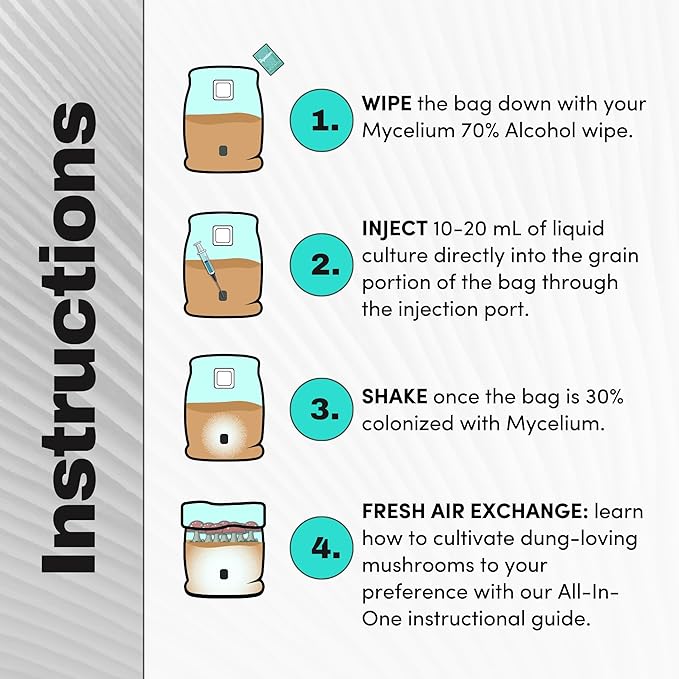 Mycelium's Superior Dung-Loving Mushroom Substrate & Milo Grain 5 LB All-in-One Bag – Organic Coco Coir, Vermiculite & Gypsum Formula, Pre-Sterilized & Ready for Easy Home Cultivation