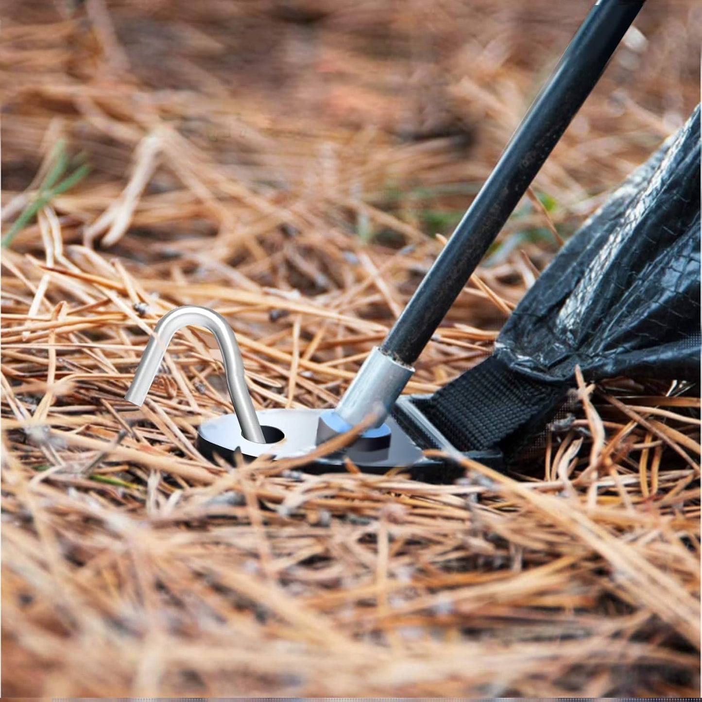 9 Inch Tent Stake Yard Inflatable Stakes Metal Tent Pegs Heavy Duty Ground Stake Fence Hooks Camping Spikes for Canopies, Tarp and Outdoor Christmas Decorations (60)