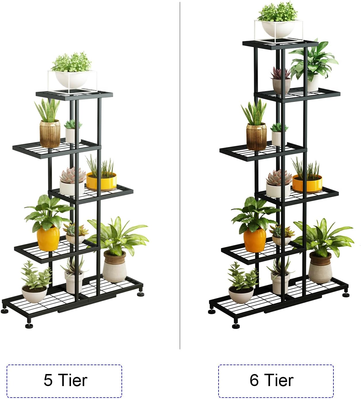 Twhep 5-Tier Iron Plant Stand - Modern Multi-Functional Shelf for Balcony & Garden
