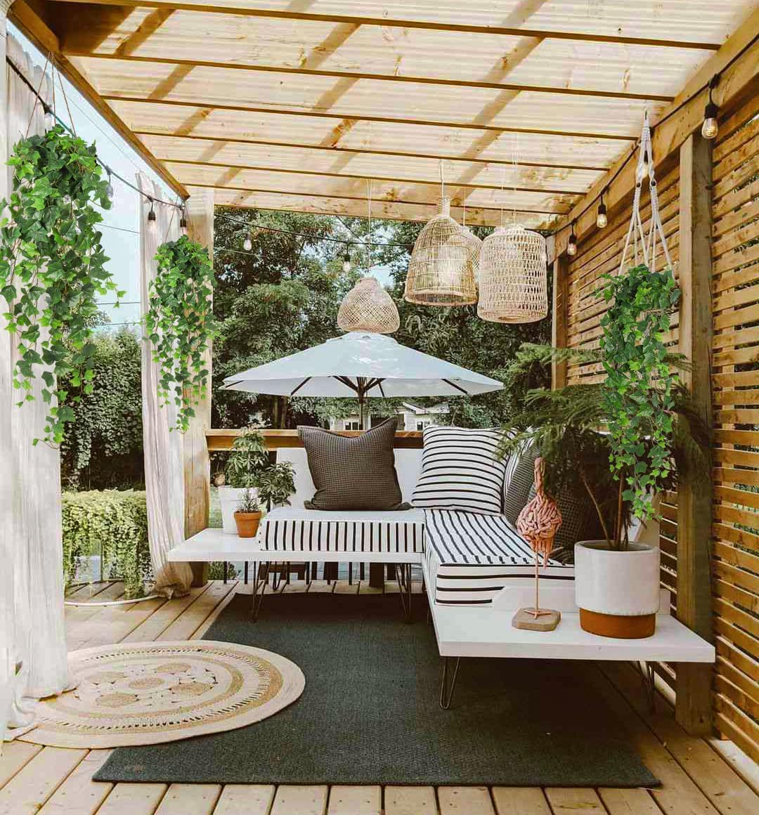 RECUTMS 39.4’’ Artificial Ivy Hanging Garland Leaves Vine Plants Real Touch Faux Plastic Wall Greenery for Home Garden Veranda Door Shelf Indoor Outdoor Decoration Set of 2