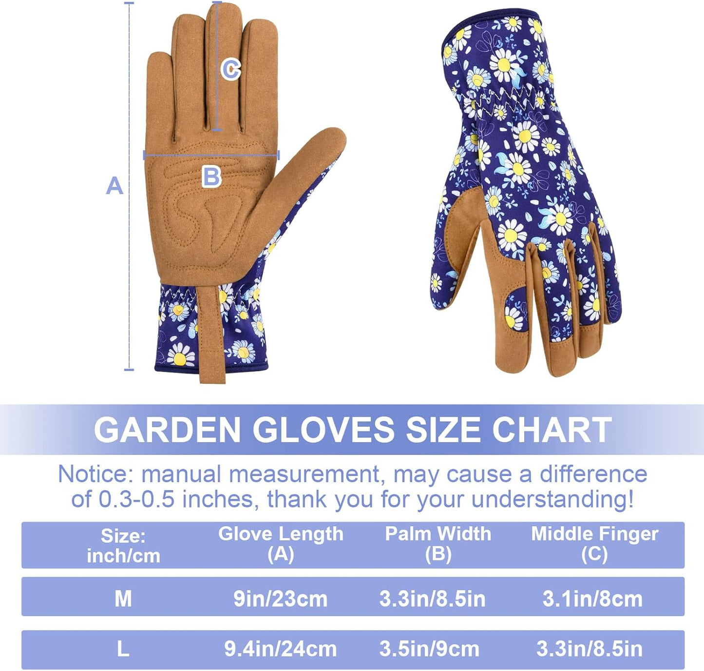 Womens Gardening Weeding Working Gloves, Leather Garden Glove for Women Thorn Proof No Stab for Digging, Planting,Pruning
