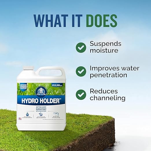 Turf Titan Hydro Holder Wetting Agent - Suspends Moisture in Your Grass Soil, Improves Water Drainage & Nutrient Uptake in Your Turf Grass, Promoting Healthy Soil - 1 Gallon