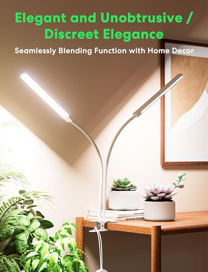 Smart Plant Lights for Indoor Growing, 2025 Brightest 2500lm Grow Lights for Indoor Plants Full Spectrum, Ideal Clip Plant Grow Light, 24H Timer, APP Control, Alexa