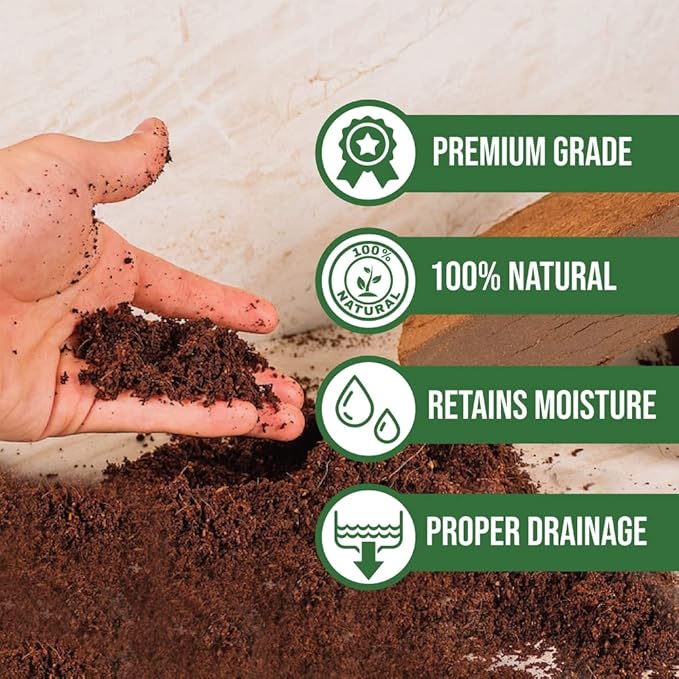 Coco Coir for Plants 3-Pack Envelor 2.4 Gallons Compressed Coconut Coir Bricks 10 lb. Organic Coconut Coir Bulk Low EC pH Balanced Natural Coco Peat for Indoor and Outdoor Gardening Potting Soil
