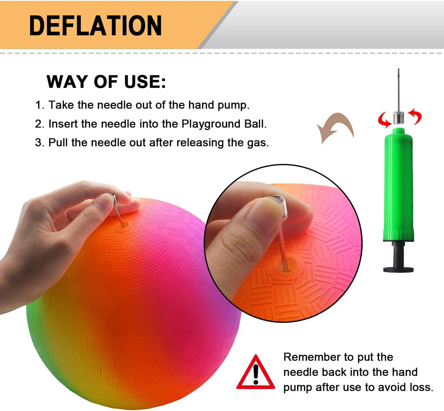 Four Square Balls, 8.5 Inch Playground Ball for Kids Outdoor Dodgeball Kickball Handball Game with Hand Pump