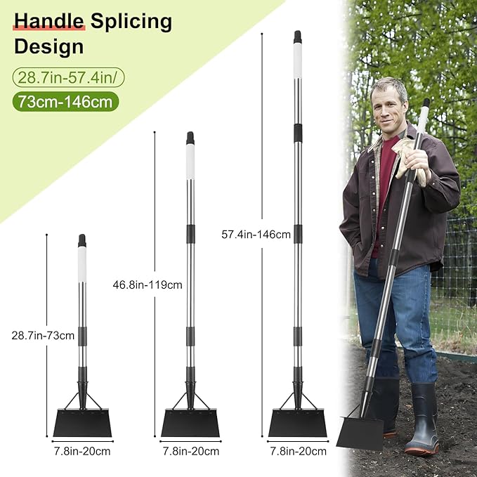 Garden Cleaning Shovel, Snow Shovel,59 Inch Handle Duty Garden Shovel, Multifunctional Cleaning Shovel,Suitable for Gardening, Planting, Weeding, Deicing and Other Gardening Tasks