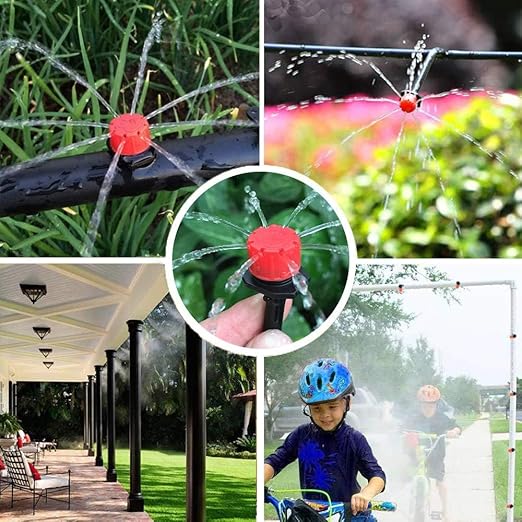50FT Drip Irrigation System Kit - Garden Watering System with 1/4" Drip Irrigation Tubing Parts - Automatic Irrigation Sprinkler Equipment for Outdoor Plants, Garden, Greenhouse, Flower Bed, Lawn