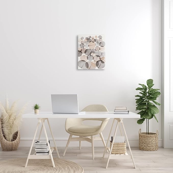 Stupell Industries Tree Leaf Pattern Brown Foliage Plant Veins, Designed by Albert Koetsier Canvas Wall Art, 16 x 20, Tan