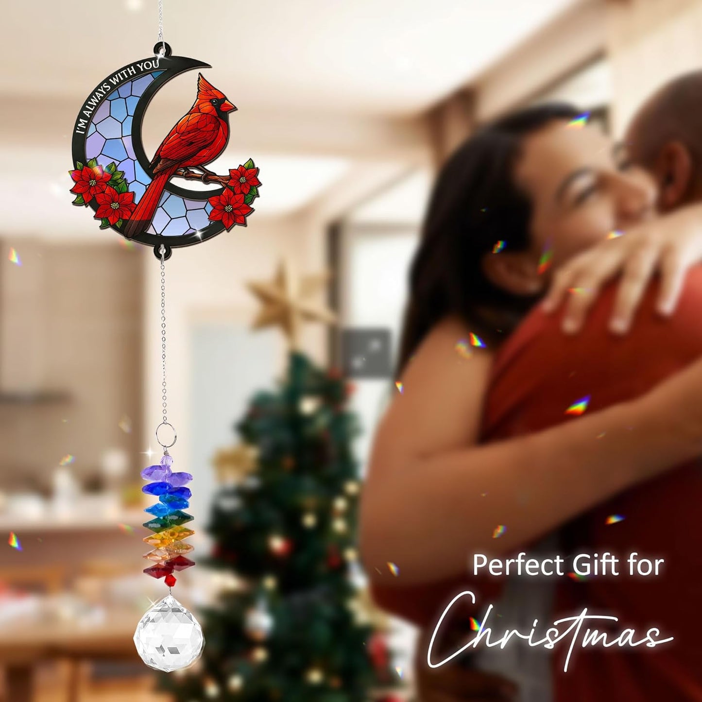 2 Layered Ornament Suncatcher - I am Always with You - Sympathy Gift for Loss of Loved One - Grief Gifts - Heaven Keepsake - Funeral Presents - Daily Remembrance - Hanging Home Garden Decor