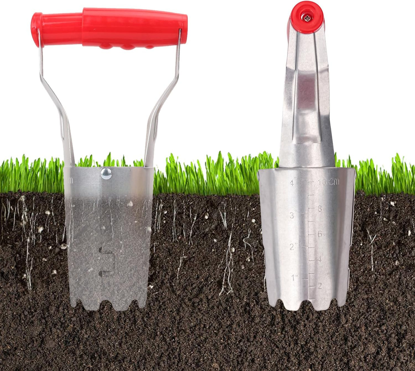 10 Pack Bulb Planter Tool - Bulb Transplanter with Marked Depth, Tulip Bulb Planter Tool - Versatile Tulip Plant Tools for Efficient Planting for Bulbs and Daffodils