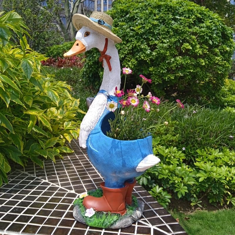 Couple Duck Garden Statue Duck Succulent Plant Flowerpot Goose Flowerpot Indoor and Outdoor Art Decoration Courtyard Terrace Balcony Living Room Office Decoration Festival Gifts