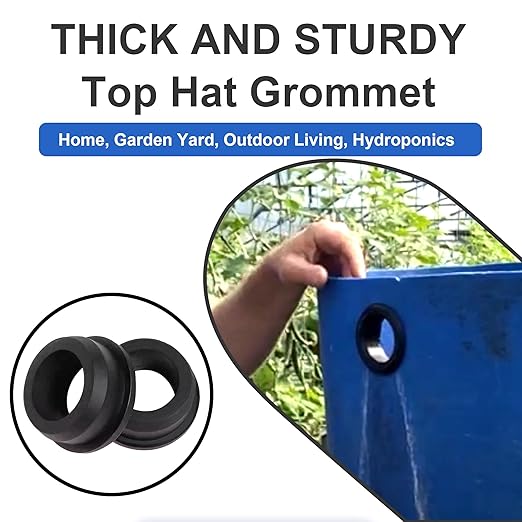 5/8 Inch Drill Hole, 1/4 Inch ID Silicone Rubber Grommets for Wiring, Automotive, Firewall Hole Plug, Small Top Hat Grommets for Vinyl Tubing in Hydroponic and Irrigation Systems, 15 Pack