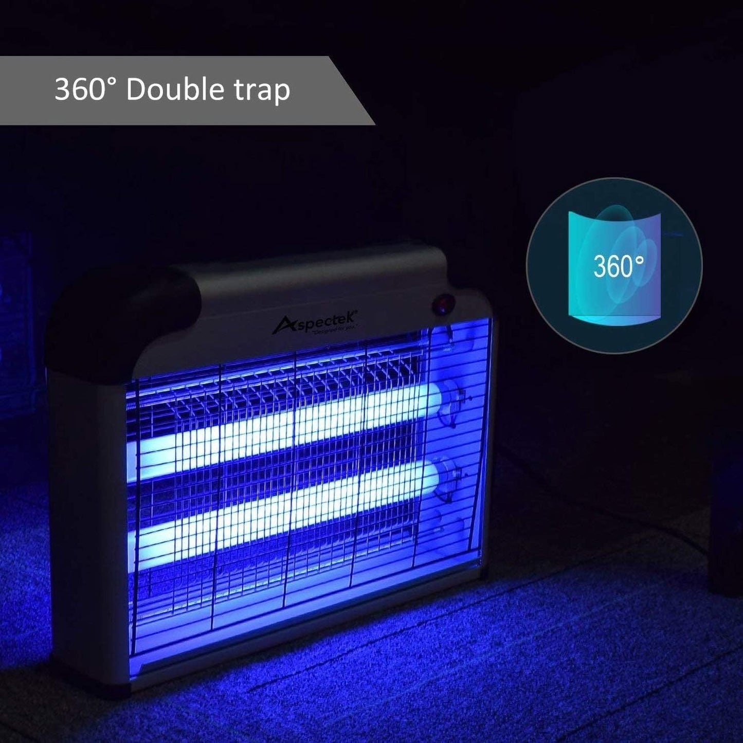 Aspectek 20W Electric Indoor Bug Zapper, Mosquito, Moth, Wasp, Insect Killer, Fly Zapper, Bug Lamp Light for Home, Restaurant, Office Use with Protection Mesh Film. Efficient & Effective