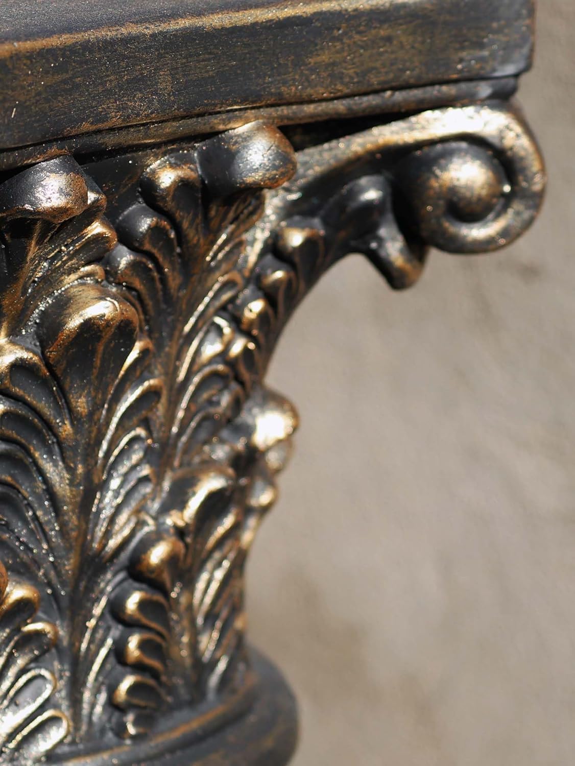 Classic Roman Column Pedestal 23.6” – Black Bronze Decorative Pillar for Indoor Outdoor Garden Display