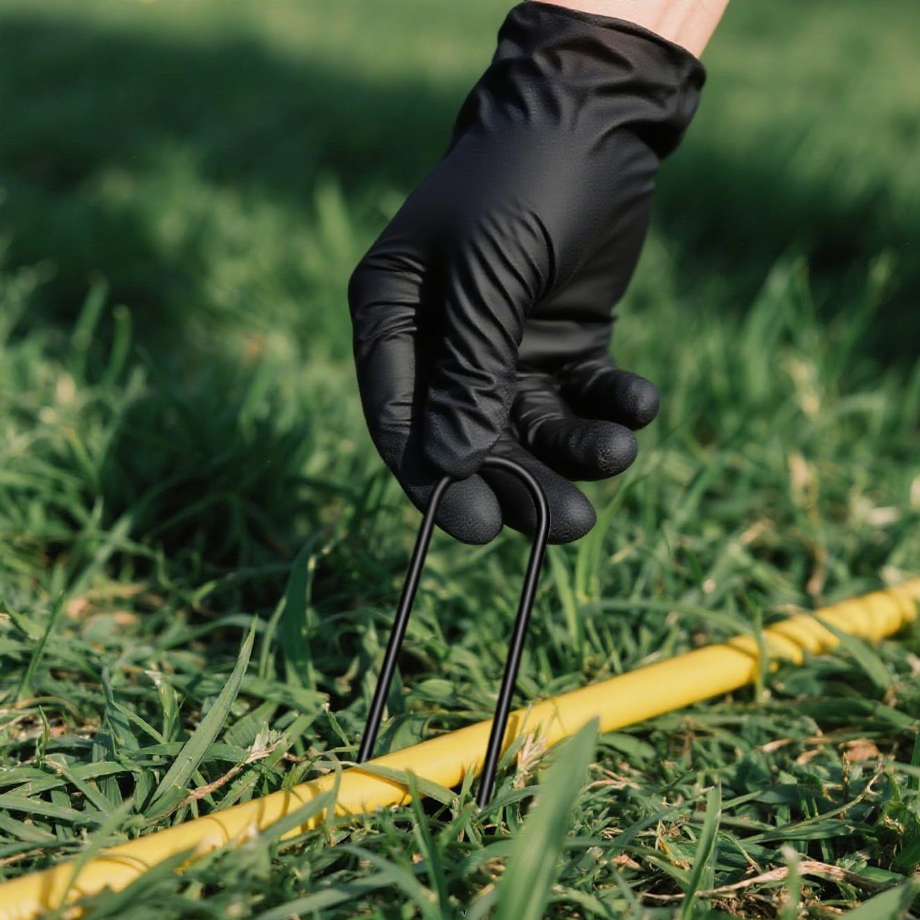 8 inch 20 Pack U Shape Green Garden Stakes,11 Gauge Garden Pins,U-Shaped Tent Stakes,Galvanized Landscape Staples for Yard Lawn,Tube, Landscape Fabrics,Irrigation Hose and Weed Barriers.