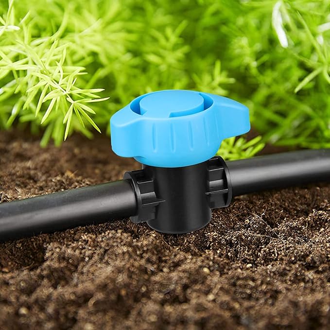 JAYEE 14 Pcs Drip Irrigation Fittings Switch Valve 1/2 Inch, In-Line Barbed Switch Valve For 1/2 Inch Drip Tubing (.570-.620" ID), Shut-Off/On Drip Line Parts For Garden Sprinkler Systems
