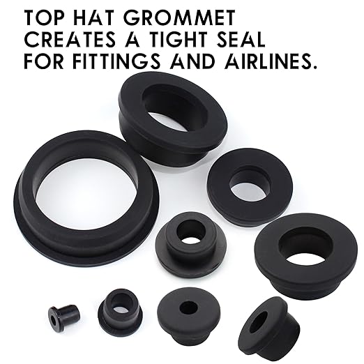 5/8 Inch Drill Hole, 1/4 Inch ID Silicone Rubber Grommets for Wiring, Automotive, Firewall Hole Plug, Small Top Hat Grommets for Vinyl Tubing in Hydroponic and Irrigation Systems, 15 Pack