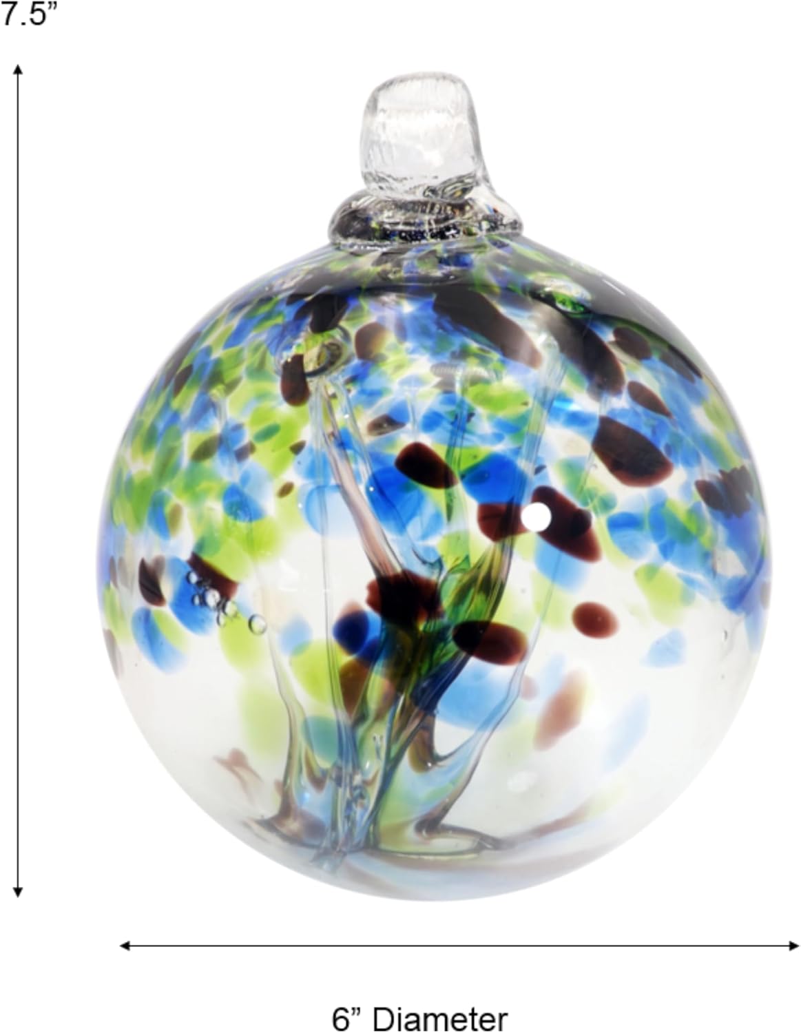 Dale Tiffany Hand Blown Glass, 6" Diameter Mystic, Tree of Life Collection, Witch Globe Hanging Garden Indoor/Outdoor Decorative Ornament Gazing Ball
