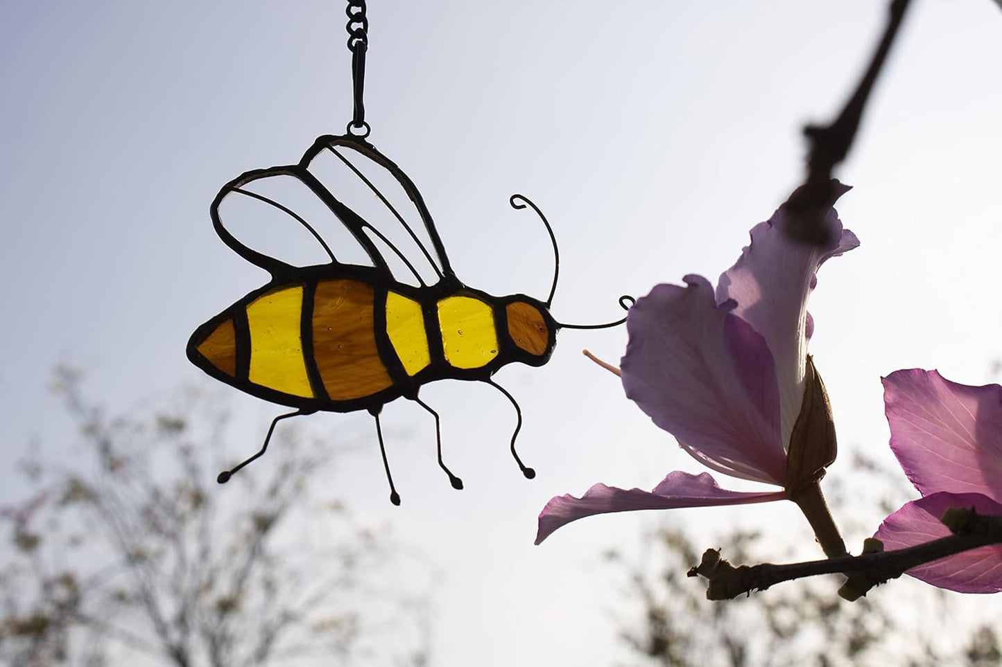Bee Suncatcher Colored Glass Window Hanging Bee Ladies Mother Lover Grandmother Decorations and Birthday Gifts