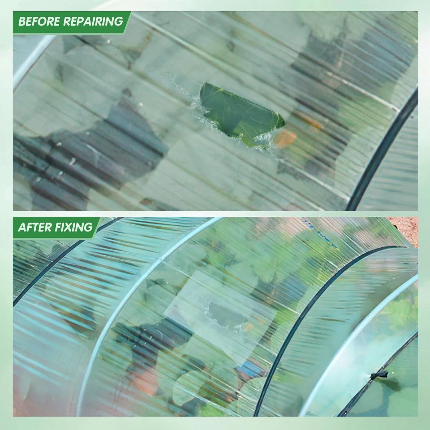 DGSL Greenhouse Repair Tapes, 2" x115' Greenhouses Cover Plastic Sheeting Tape, 6.3 mil Thickness Clear Greenhouse Plastic Tape for Seaming and Sealing