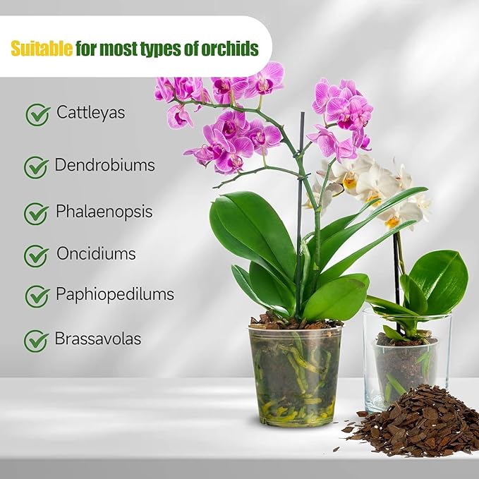 Orchid Potting Mix 2qt, Premium Orchid Soil Medium for Potting, Repotting, Enhanced Drainage, Air Flow & Root Ventilation