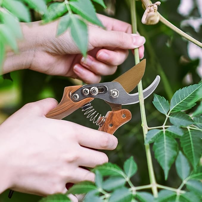 Professional Sharp Pruners, (Wood Grain), Garden Pruners, Tree Trimmers Secateurs, Bypass Pruning Shears, Secateurs, Hand Pruner, Garden Shears, Gardening Shears Clippers for Plants, Gardening Cutter