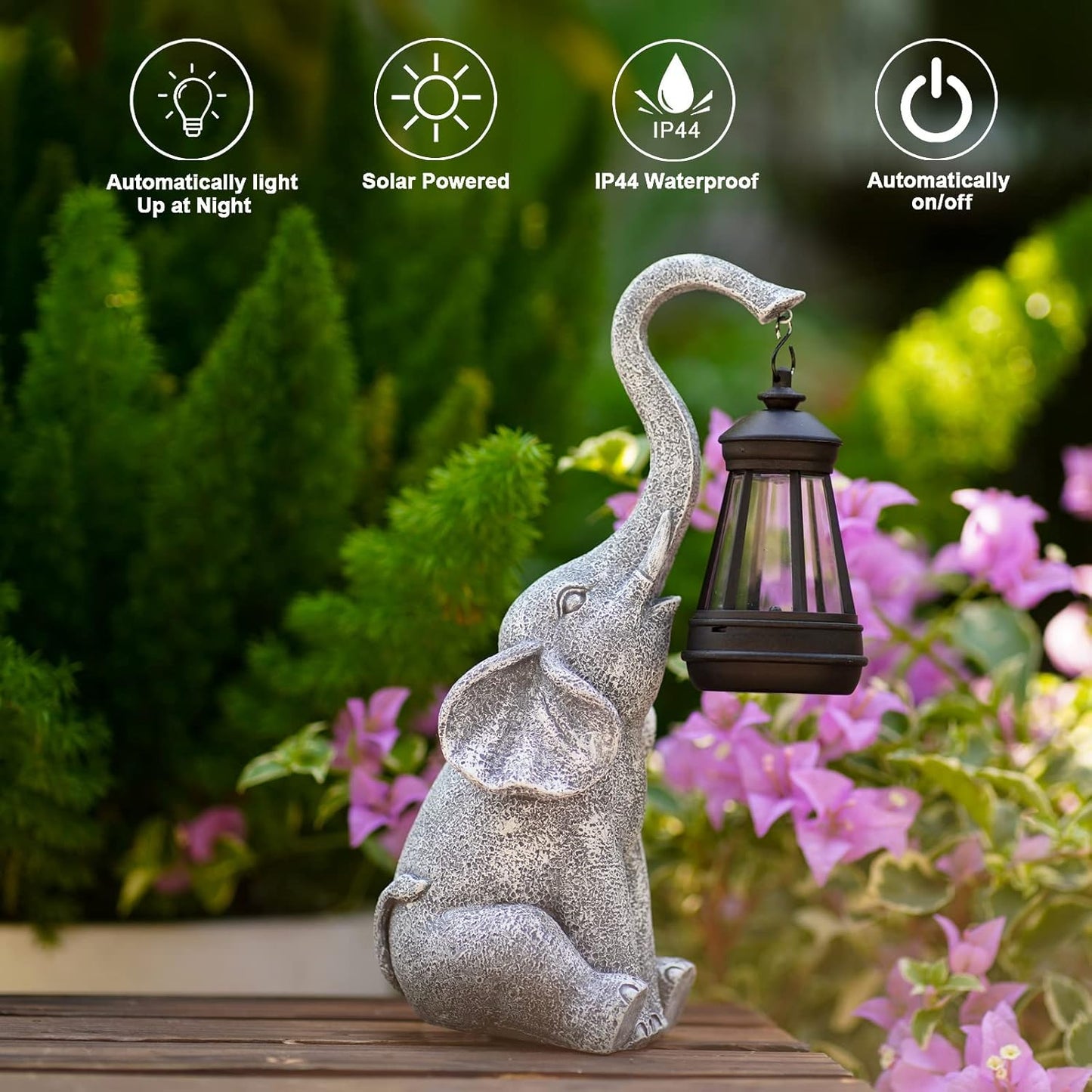 Goodeco Elephant Statue for Garden Decor with Gift Appeal - Ideal Gifts for Women, Mom or Birthdays, Beautifully Crafted Outdoor & Home Decor to Wow Your Guests (11" Elephant)