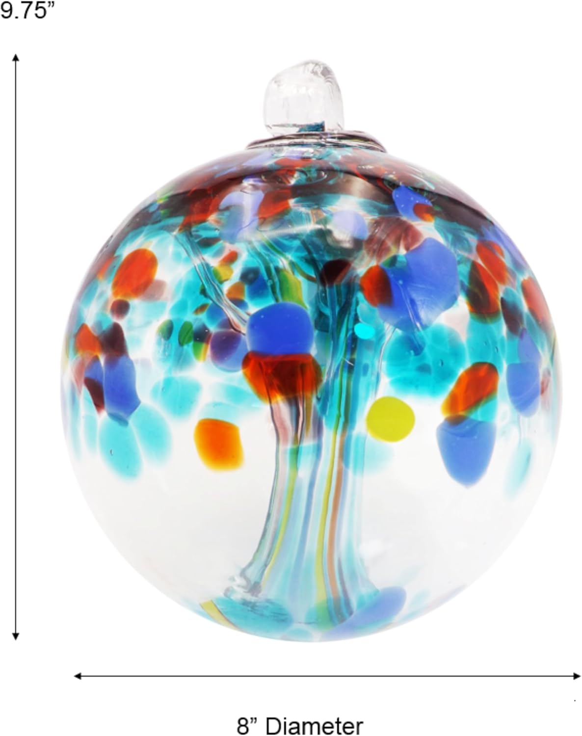 Dale Tiffany Hand Blown Glass, 8" Diameter Devotion, Tree of Life Collection, Witch Globe Hanging Garden Indoor/Outdoor Decorative Ornament Gazing Ball