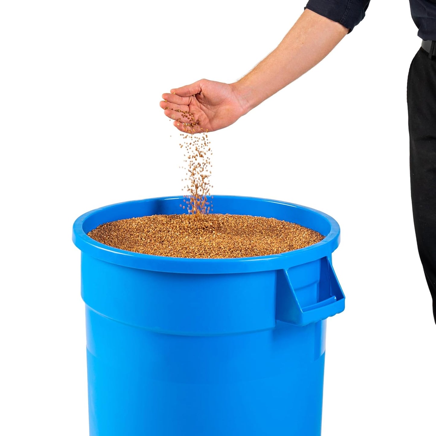 PRO&Family 20 Gallon Trash Can with Lid Round Ingredient Storage Containers Recycling Bin Kitchen Garbage Can Office Garbage Can Trash Barrel Plastic Barrel Yard Waste Bin Outdoor Trashcan (10, Blue)