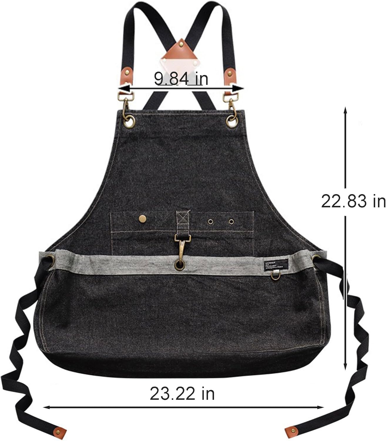 Gardening Apron – Denim Cross Back Garden & Harvest Apron with Adjustable Straps and Large Pockets for Women & Men