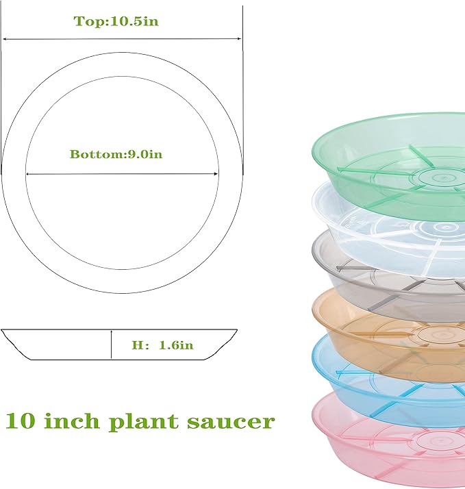 Plant Saucer, Plant Saucers 10 inch 2 Pieces, Plant-Saucers