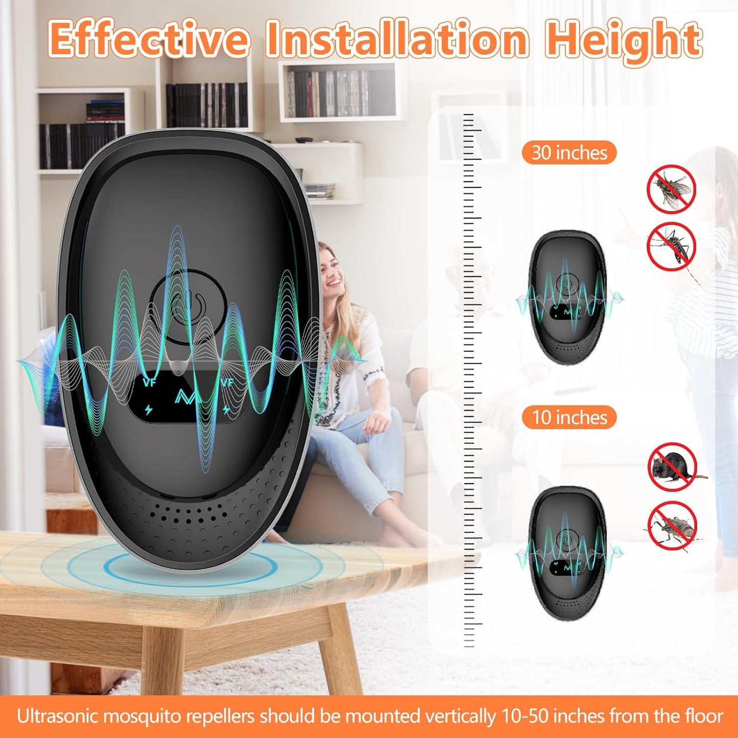 2025 Upgraded Ultrasonic Repellent Indoor, Mouse Traps Insert Plug in, Pest Control Repellent Ant,Roach,Rodent, Mouse, Bugs, Mosquito, Spider, for Home, Office, Warehouse 6 Packs