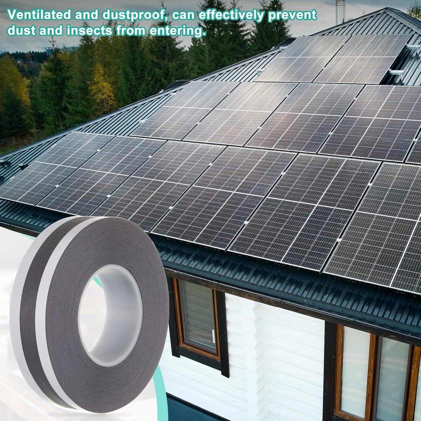 Frienda 2 Roll 82 ft Vented Polycarbonate Tape Dustproof Waterproof Self Adhesive Greenhouse Tape UV Heat Resistant for Polycarbonate Greenhouse Panel Roofing Multi Wall Panels Outdoor Repairs(38 mm)