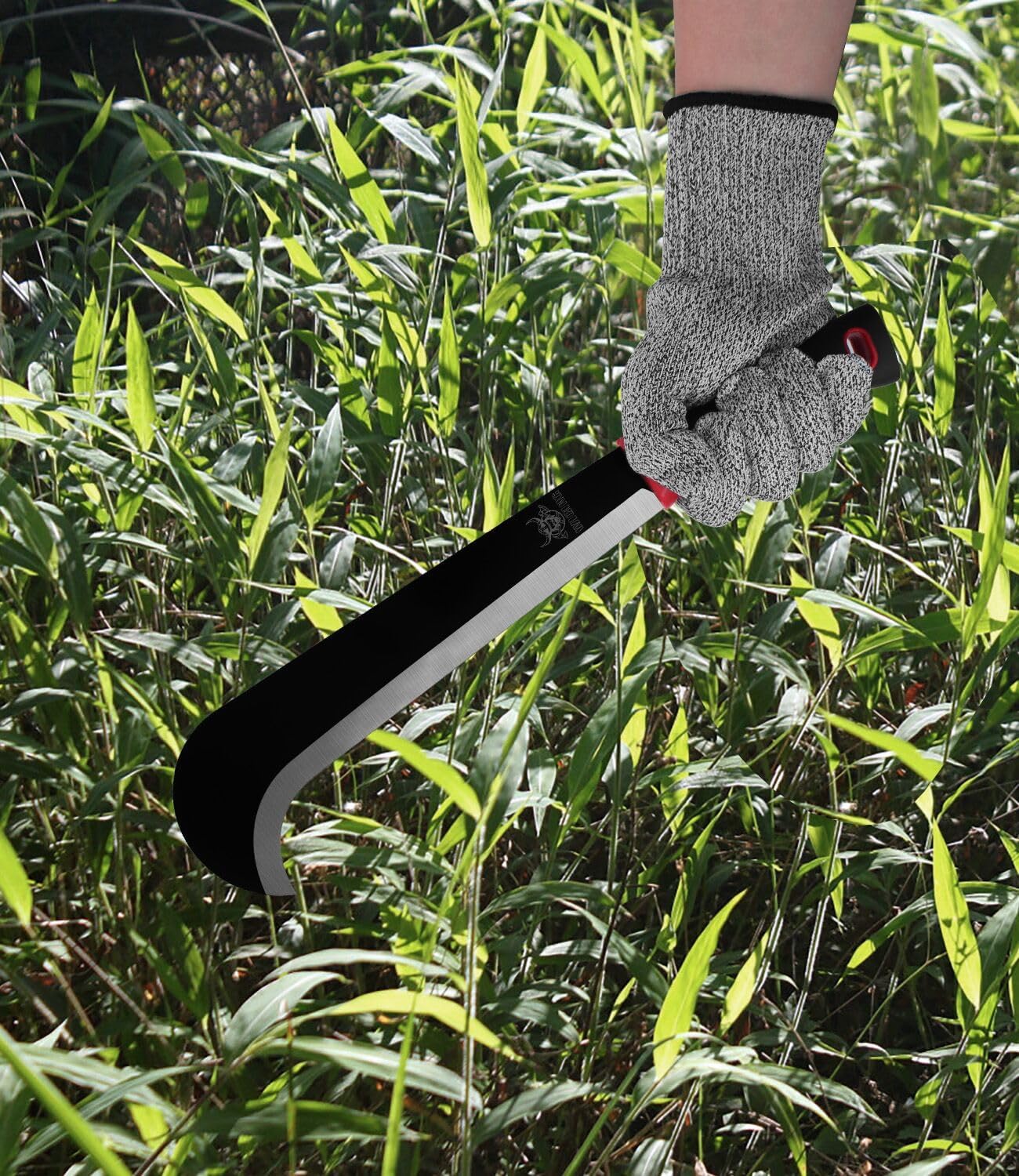 Machete, 15 Inch Gardening Machete for Outdoor and Yard Work, 3Cr13 Stainless Steel and Non-Slip Handle with Nylon Sheath