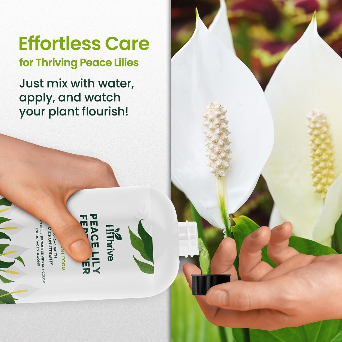 16oz Peace Lily Plant Indoor Live Fertilizer - Makes 96 Gallons of Peace Lily Fertilizer - Nutrient-Rich Liquid Plant Food for Lush Foliage, Stronger Roots, and Elegant White Blooms