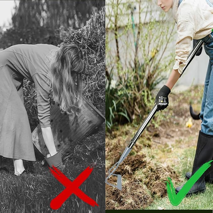 Durable Garden Hoe - Hollow Garden Hoe with Adjustable Long Handle Heavy Duty Tool for Weeding, Digging, and Transplanting - Ideal for Gardening and Agriculture