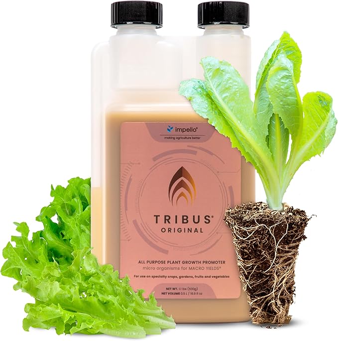 Tribus Organic Microbial Inoculant β Root Booster for Plants, Increases Plant Yield, Root Growth, Flower & Fruit Quality. Bloom Booster. Visible Root Growth in 24Hrs. Liquid Color May Vary. 16.9 oz