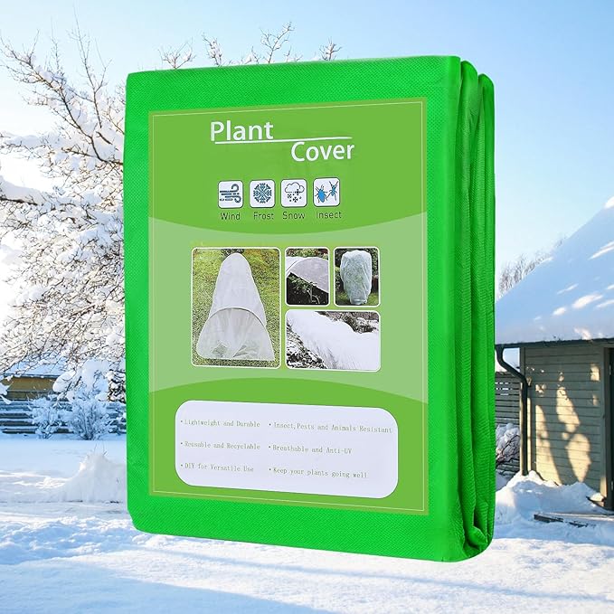 Alphatool 2.0oz/yd² Plant Covers Freeze Protection - 10 x 30 ft Easy of Use Green Winter Plant Frost Blanket Shield for Raised Beds, Reusable Garden Fabric Cloth Floating Row Cover for Outdoor Plants