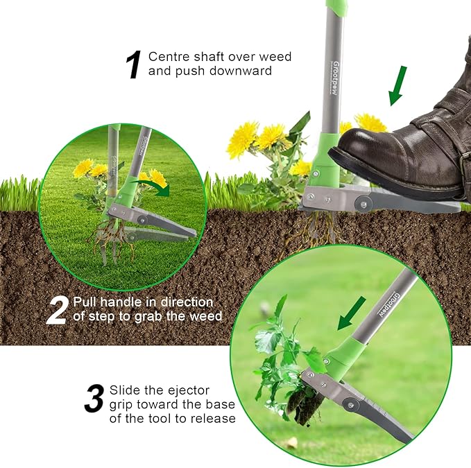 WP5 Apex Weeder, Lightweight Weed Puller Tool for Women, Weeding Remover Tool with 3-Claw Stainless Steel, 39-inch Ergonomic Handle, Easily Remove Weeds Without Bending or Kneeling