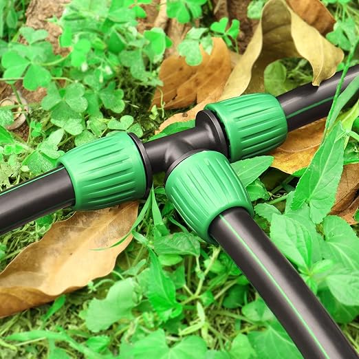 Drip Irrigation 1/2" Tee Fittings:1/2 Inch Drip Line Lock Barbed Tee Connectors for 1/2 Drip Irrigation Tubing (1/2" ID x 0.640" OD) Anti-Drop Three Way Drip Irrigation Parts (12 Pieces)
