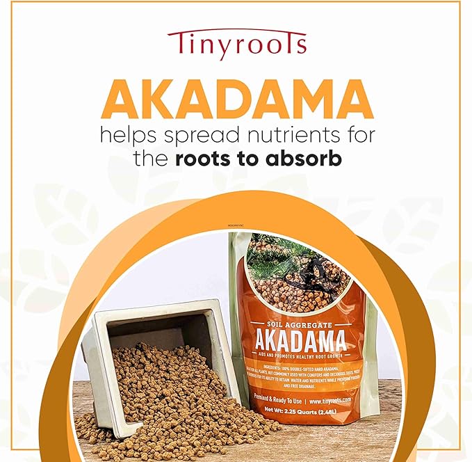 Akadama 2.25qt Bonsai Soil, Sifted Through 1/8 Inch Mesh Then Through 1/16 Mesh, Dust and Small Particles Removed
